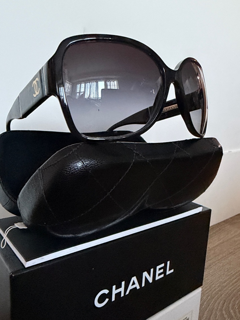 CHANEL Black Oversized Women's Sunglasses